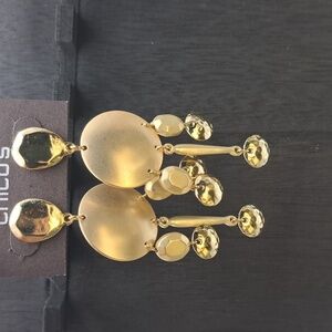 Chicos Gold Tone Dangle Earrings